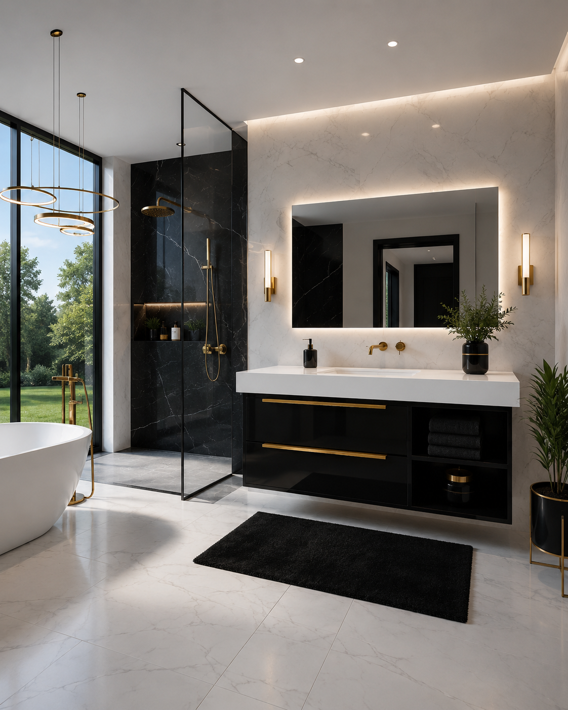 39" Onyx Luxe Modern Floating Vanity - High-Gloss Black lacquer finish