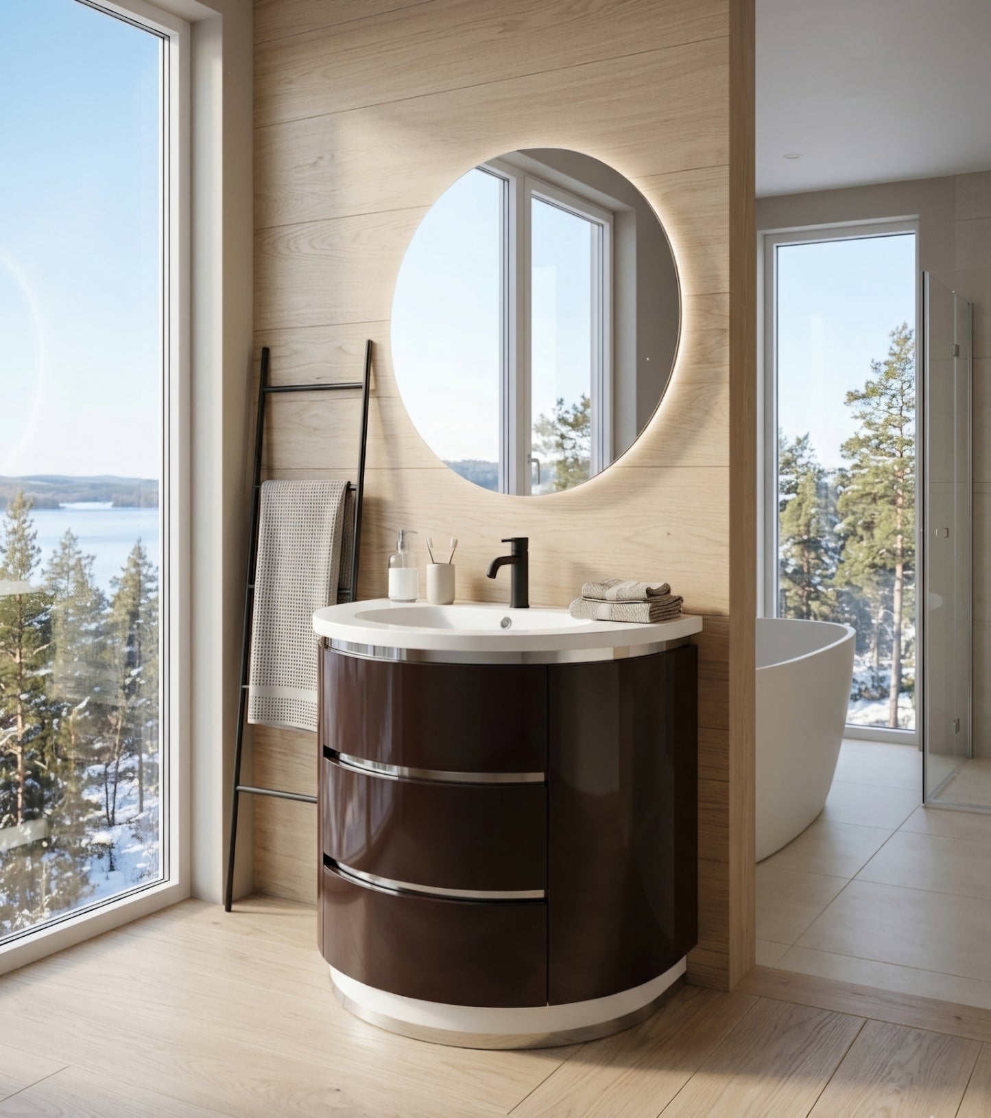 36''Bellagio Notte – Haute Édition Vanity(Elegant laquered Vanity with top)