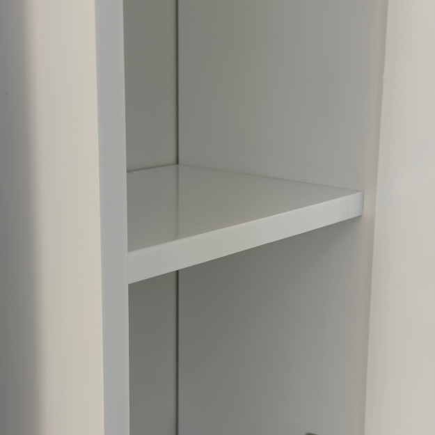 Wall cabinet white with silver right