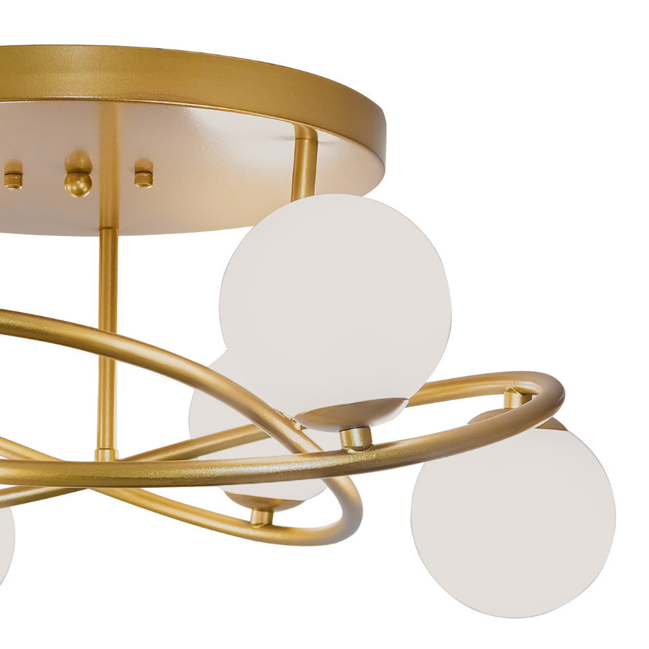 Opalite Gold flush mount 6 lights