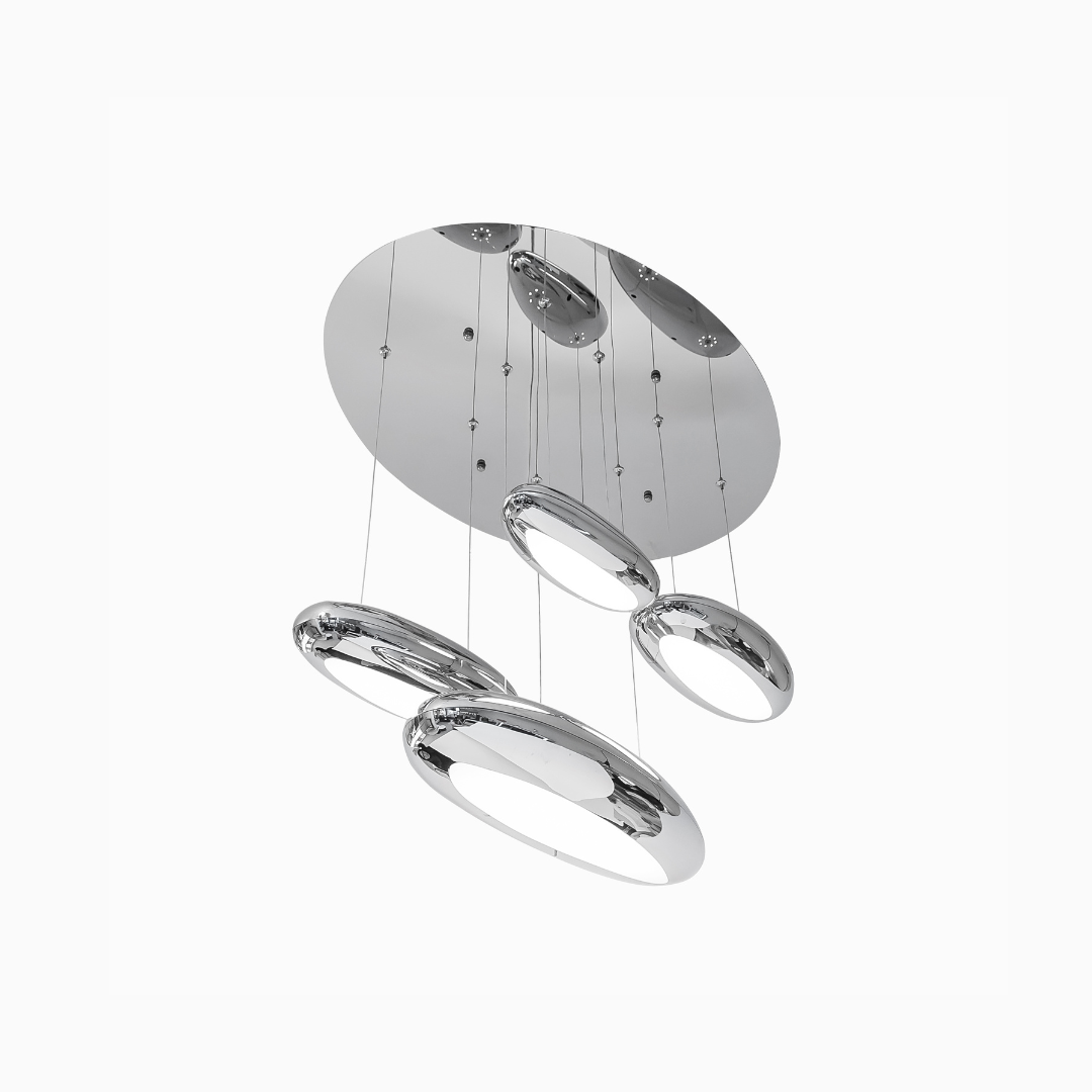 Udine chromed metal chandelier