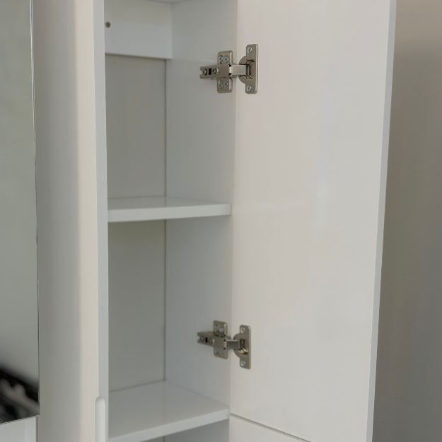 Wall cabinet white with silver right