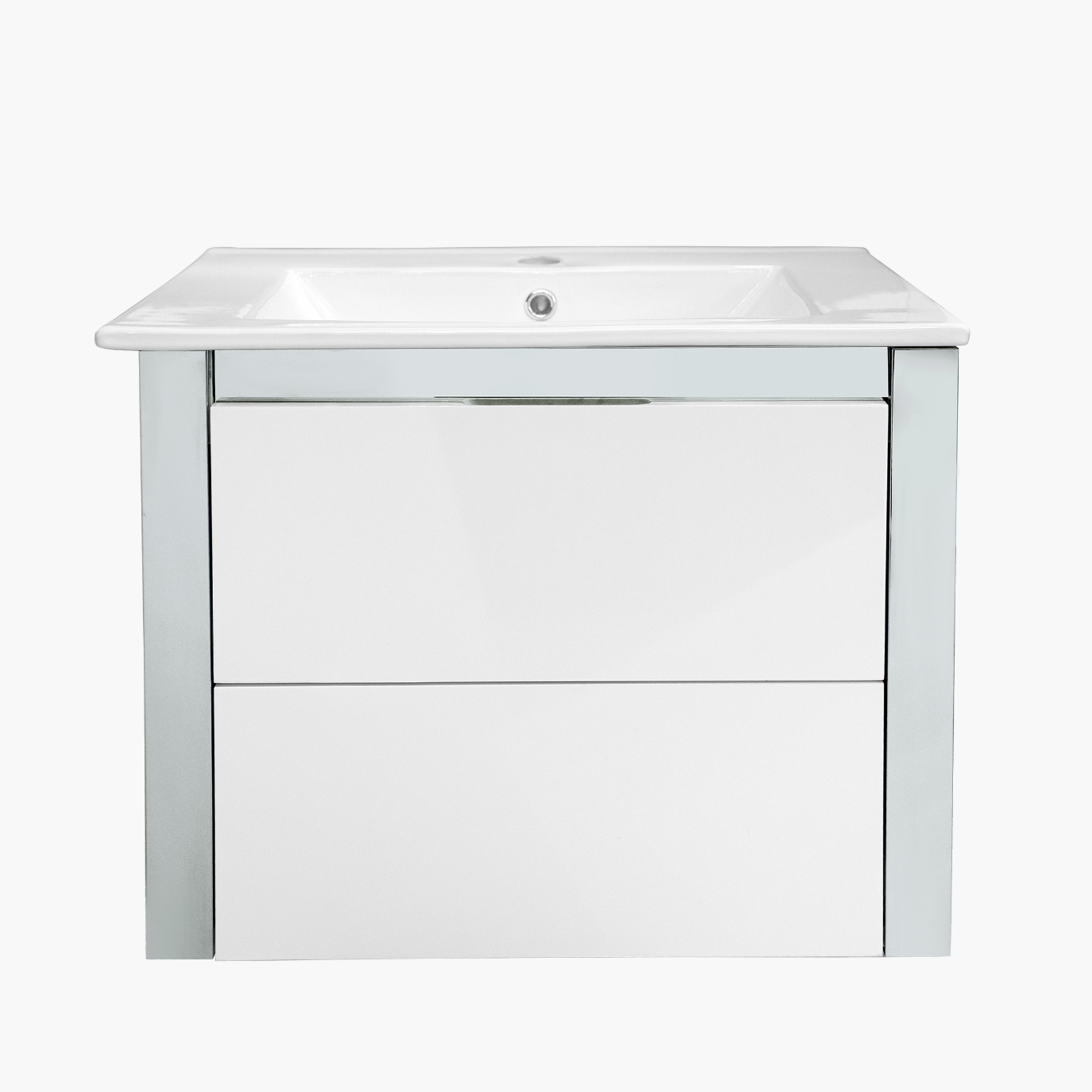 24'' Ancona modern white with silver bathroom vanity
