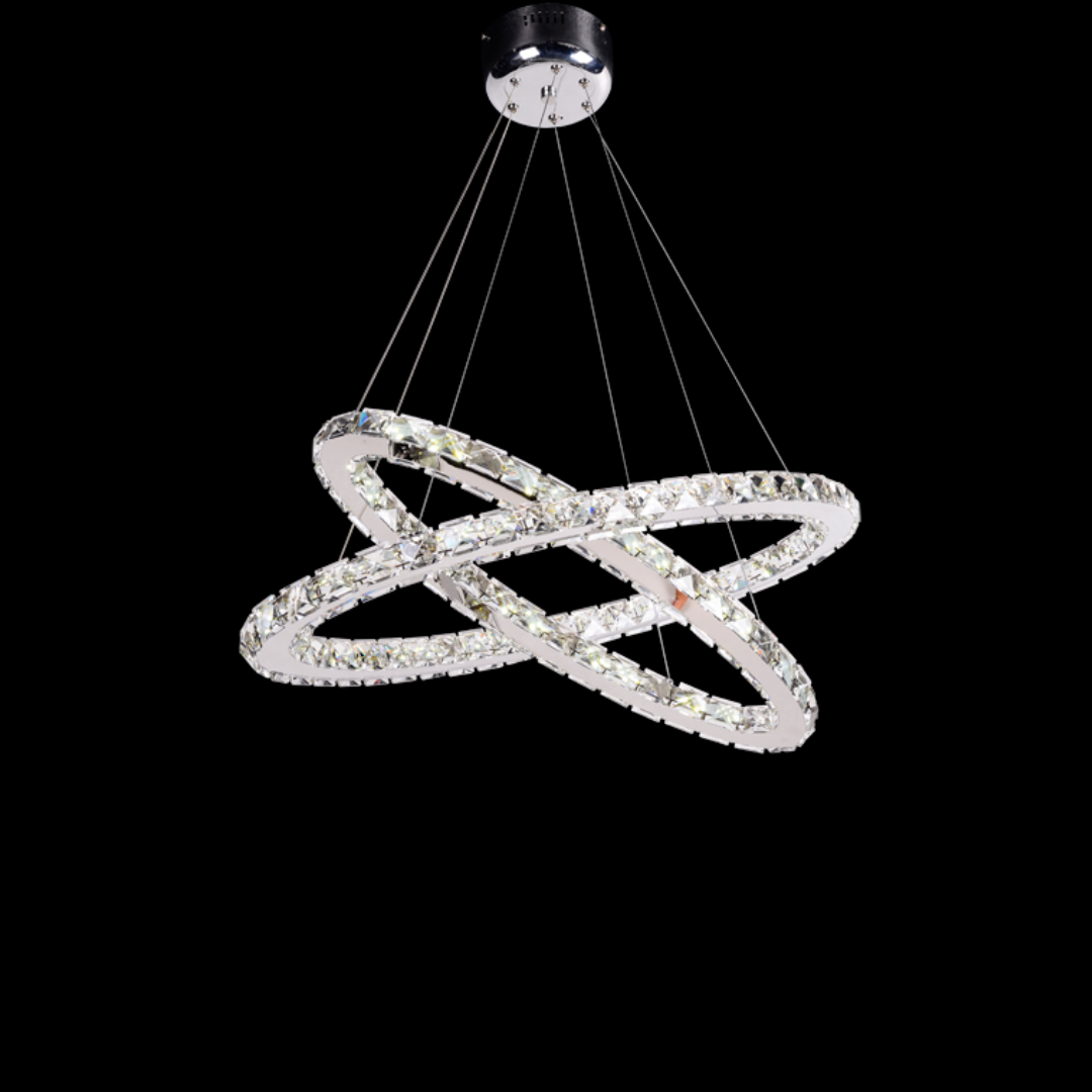 Double crystalchant sphere chandelier