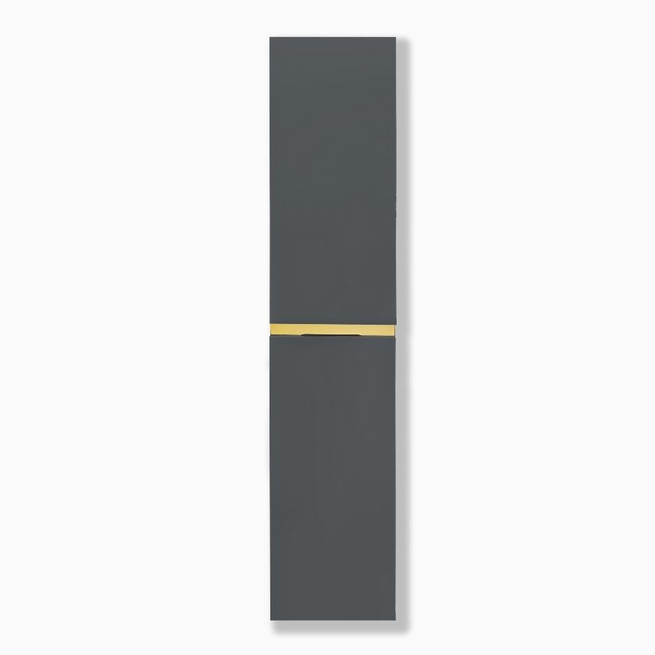 Wall cabinet glossy gray with gold